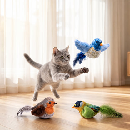 Plumy™ - Jouet oiseau volant interactif pour chat