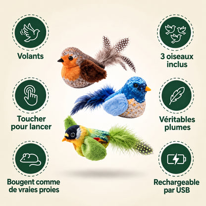 Plumy™ - Jouet oiseau volant interactif pour chat